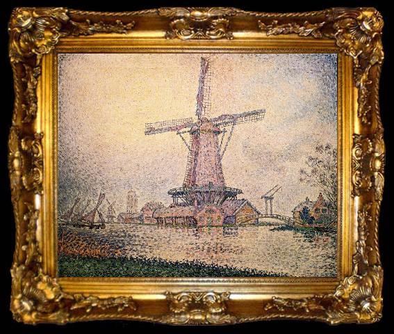 framed  Paul Signac Dutch Mill at Edam, ta009-2